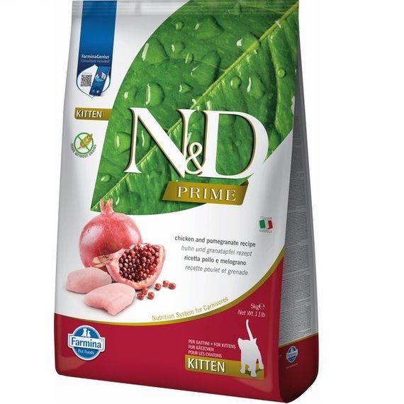 Сухий корм з куркою для кошенят Farmina N&D Prime Chicken & Pomegranate Kitten, 5 кг