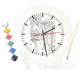 Дитячий набір для творчості годинник-розмальовка Робінзон Крузо (за мотивами книги Данієля Дефо) 30 см (Г0006)