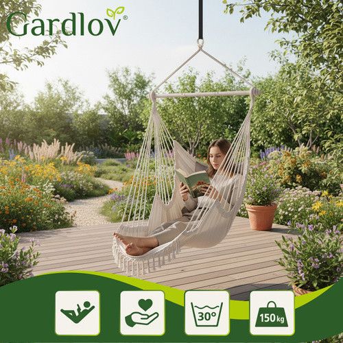 Гамак — одягне крісло — 210 см бежеве Gardlov 27388 | Зображення 2