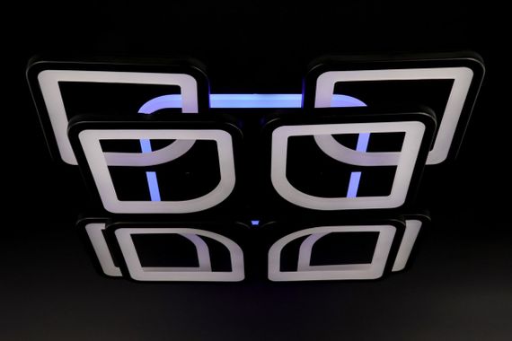 Люстра світлодіодна стельова LED світильник для квартири на стелю лед з пультом 25751 Чорний 11х43х43 см. | Зображення 6