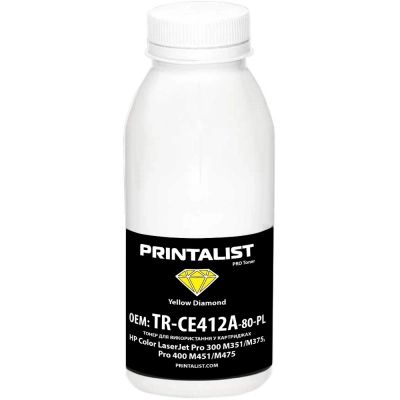 Тонер HP CLJ Pro 300 M351/M375, Pro 400 M451/M475, 80г Yellow Printalist (TR-CE412A-80-PL)