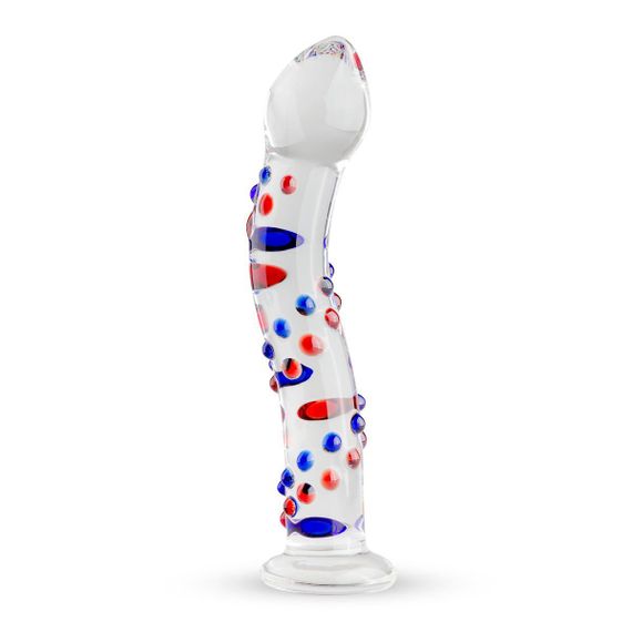 Скляний дилдо з вигинами і малюнком Gildo Glass Dildo No. 3 Sex Aura