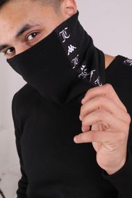 Бафф утеплённый чёрный с лампасом Kappa x Juicy