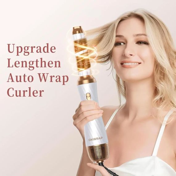 Стайлер для волосся OKWRAP WT-623 6-в-1. Фен-щітка з насадками, автоматична укладка, плойка, об’єм і сушка | Зображення 7