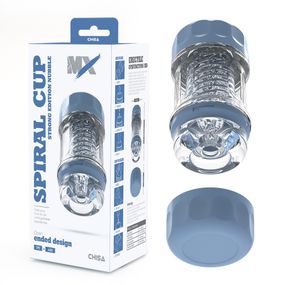 Мастурбатор у колбі Chisa MX Spiral Cup Stron прозоро-блакитний Sex Aura