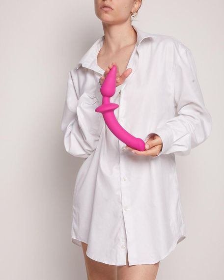Анальна пробка з дилдо 2в1 Strap-On-Me SWITCH PLUG-IN DILDO Fuchsia L, діаметр 4,5/3,4 см Sex Aura | Зображення 5