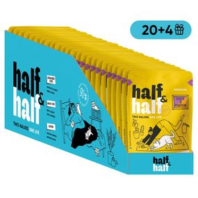 НАБІР Корм вологий Half&Half для дороcлих котів з качкою та гарбузом в соусі 20+4 шт 85г.