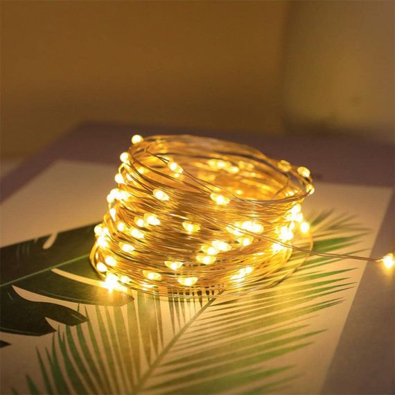 Роса на батарейках 100 LED 10м белый теплый | Зображення 3