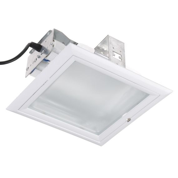 Світильник стельовий врізний DL-10W/2x26W WH/101 634 0105 SQR