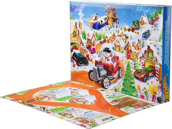 Адвент-календар Хот Вілс 2025 Оригінал Hot Wheels Advent Calendar Новорічний подарунковий набір машинок | Зображення 4