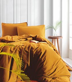 Постельное белье Limasso Stonewashed Ranforse 200 х 220 см Hardal
