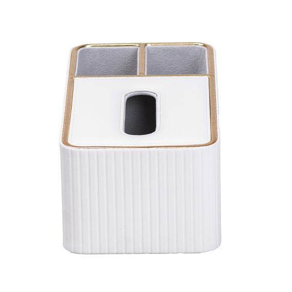 Серветниця на стіл з еко-шкіри з двома відділеннями 27 х 13.5 х 10 см Бежевий | Зображення 4