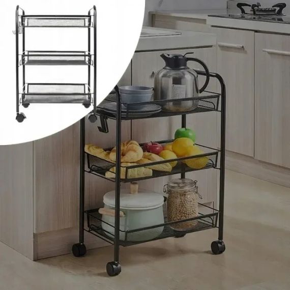 Етажерка органайзер 3-х ярусна на коліщатках | Зображення 2