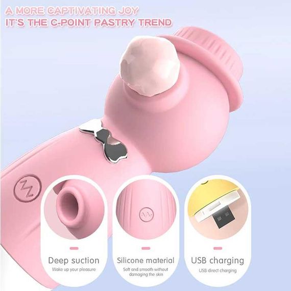 Кліторальний вакуумний вібратор в капелюшку Wo-sex Lilo USB - Фіолетовий | Зображення 3