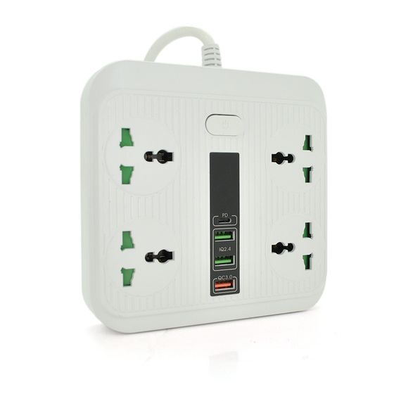 Мережевий фільтр TB-Т18, 4 розетки + 2 USB + PD, 2 м, перетин 3х0, 75м арт.21816