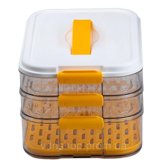 Контейнер для заморожування та зберігання продуктів 3-ярусний у холодильнику 16.5 см Помаранчевий HP50657 | Зображення 2