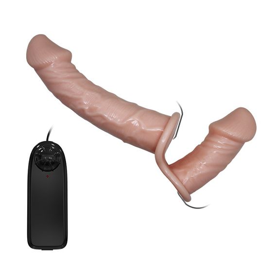 Страпон - Ultra Passionate Harness Dual Penis Strap On Flesh sexstyle | Зображення 3