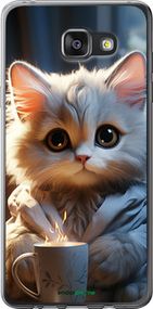Чохол на Samsung Galaxy A7 (2016) A710F Білий кіт "5646t-121-2448"