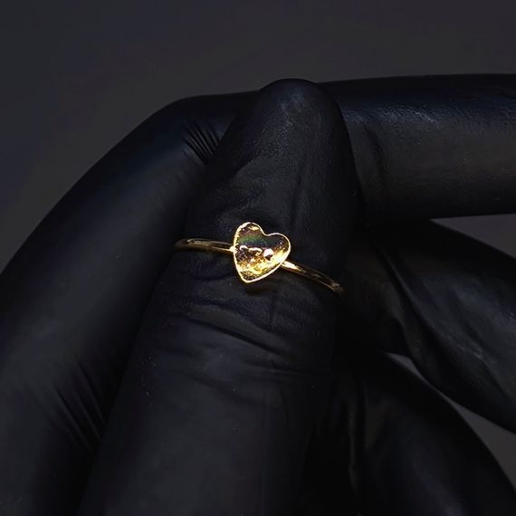 Кольцо #54 для фото ногтей (маникюра) цвет золото