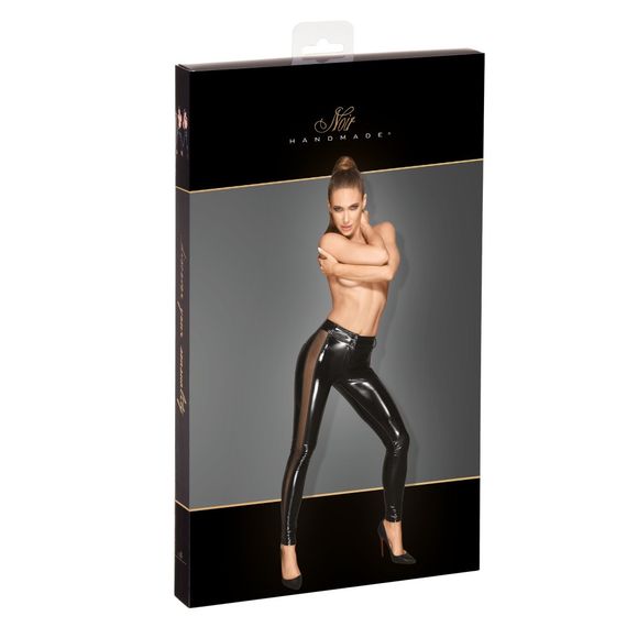 Штани вінілові з бічною сіткою F202 Noir Handmade S sexstyle | Зображення 3
