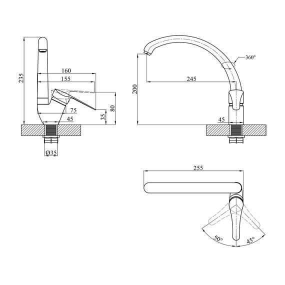 Змішувач для кухні Agua Sevilla-C031 (CV019808) | Зображення 1