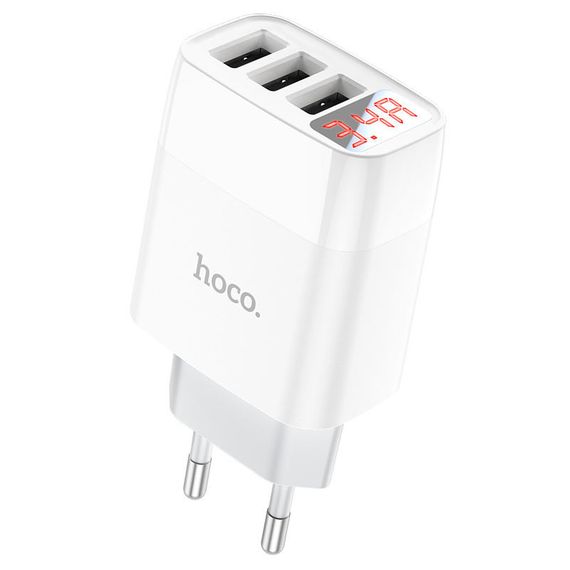 СЗУ Hoco C93A Easy charge 3-port digital display charger