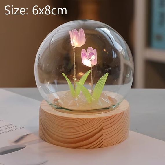 Нічник Тюльпан у скляній колбі, Світлодіодна лампа-нічник Тюльпан у колбі знижка | Зображення 2