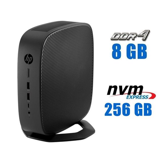 Неттоп HP t740 Thin Client USFF / AMD Ryzen V1756B (4 (8) ядра по 3.25 - 3.6 GHz) (аналог i7-7700T) / 8 GB DDR4 / 256 GB SSD M.2 / AMD Radeon RX Vega 8 Graphics / Win 10 Pro б/у
