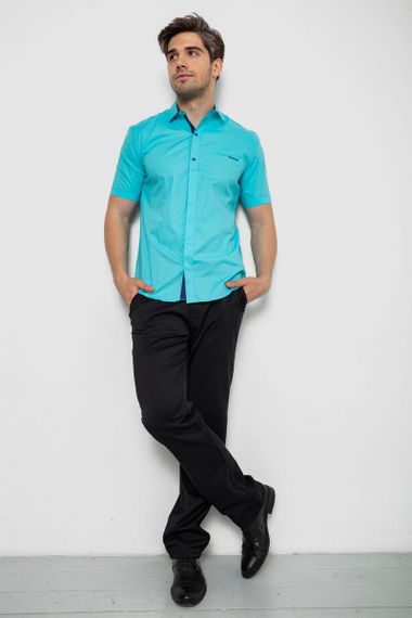 Рубашка мужская однотонная  -уценка, цвет бирюзовый, 214R7118-U-3 | Зображення 1