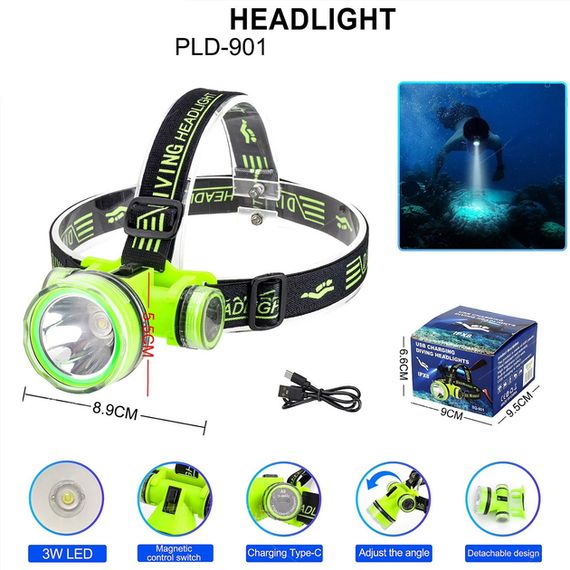 Підводний налобний ліхтар з яскравим білим світлом XPRO SQ-901D-OSL (47074-SQ-901D-OSL_155) | Зображення 3