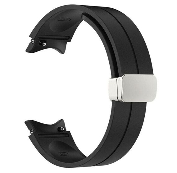 Ремінець Primolux Magnetic Silicone для годинника Samsung Galaxy Watch 4 / Watch 5 / Watch 5 Pro - Black&Silver M/L | Зображення 1