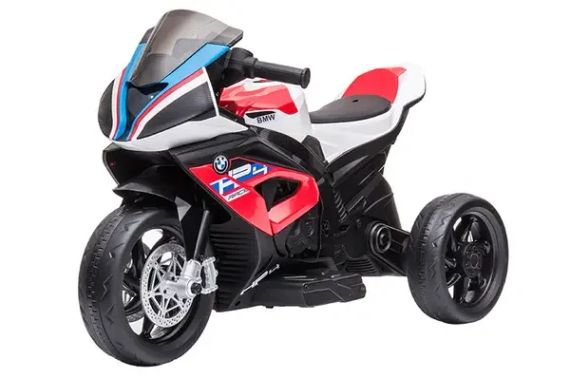 Електромотоцикл BMW HP4 JT5008 білий та червоний, шкіряні сидіння, колеса EVA, MP3, Р/К, 12В*4.5АH, 2*25W | Зображення 3