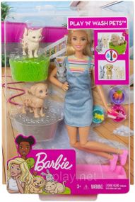 Игровой набор Кукла Барби Уход за животными Купай и играй Оригинал Barbie Play n Wash Pets