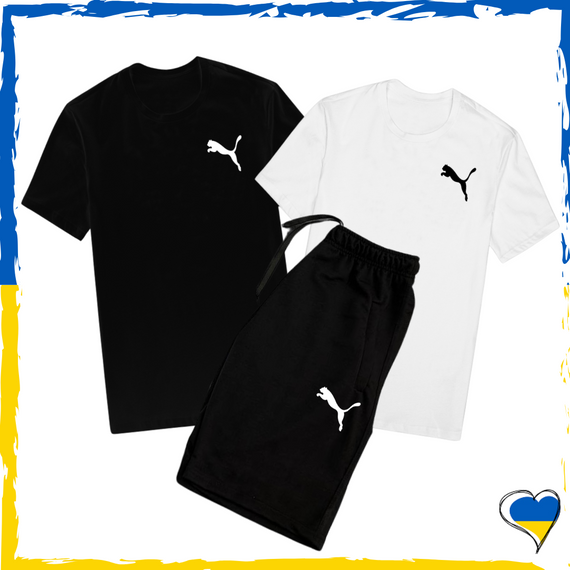 Комплект шорти Puma та футболка Пума. Комплект унісекс (2 футболки) XS/S