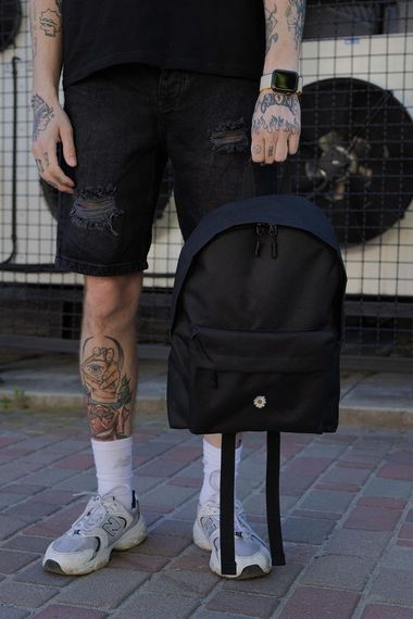 Повсякденний рюкзак шкільний Without Compact з принтом Flower Black | Зображення 1