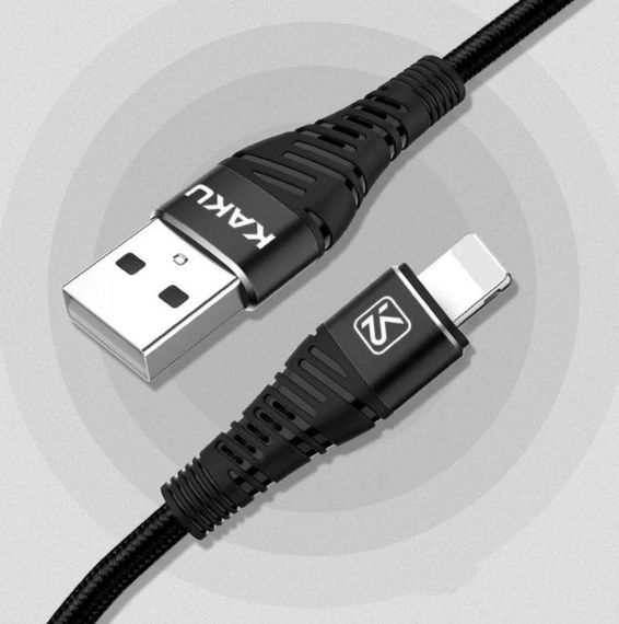 USB кабель Kaku KSC-298 USB - Lightning 1m - Black | Зображення 1