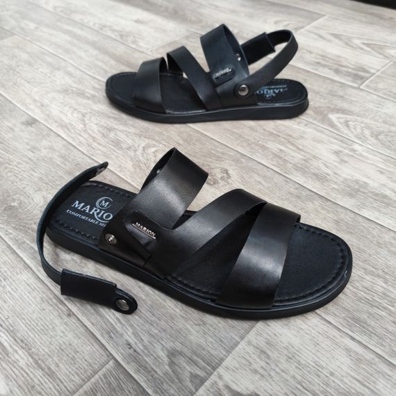 Чоловічі сандалі шльопанці чорного кольору. Літнє взуття | Зображення 5