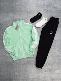 Костюм Puma лампас мятна кофта чорні штани + 2 пары носков в подарок