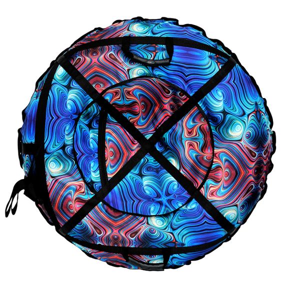 Тюбінг для катання по снігу 100 см "калейдоскоп" (Оксфорд, ПВХ) санки ватрушка | Зображення 1