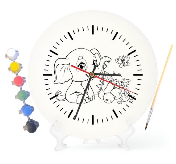 Дитячий набір для творчості годинник розмальовка Дамбо - летюче слонененя (за оповід. Хелен Аберсон та Гарольд Перл) 30 см (Г0170)