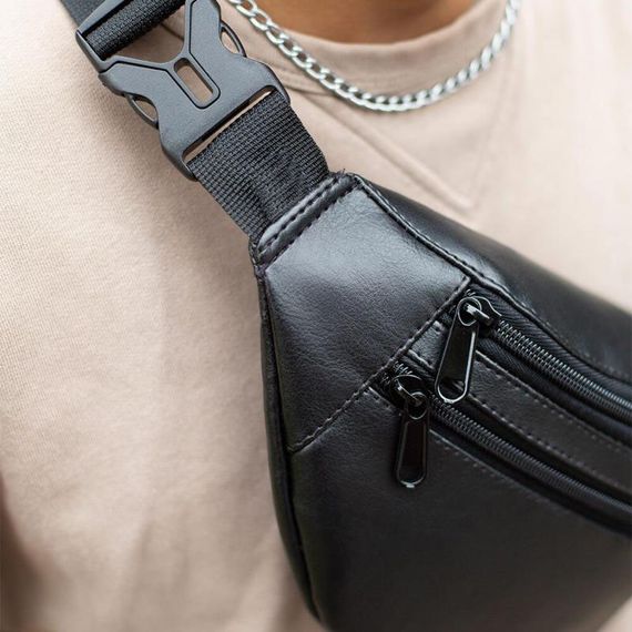 Мужская боди сумка, Мужская бананка надежная, Стильная унисекс бананка Напоясная KJ-45 | Зображення 6