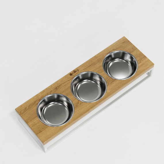 Миски на подставке для котов и маленьких собак Hollky Base Bar (3 × 0,45 л) Bar-54187-WHNT | Зображення 4