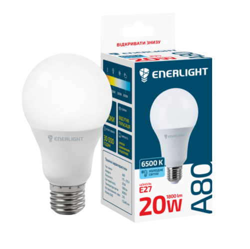 Лампа A80 20W E27 6500К 175-275V LED Enerlight