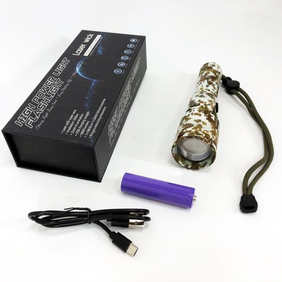 Ліхтар ручний акумуляторний PLD-AK132M Camouflage, Ліхтар ручний потужний, Тактичний ліхтар | Зображення 5