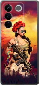 Чехол на Vivo S16 Pro Украинка с оружием "5316u-3123-17620"