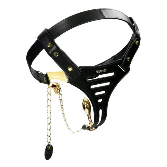 Пояс вірності Lockink Sevanda Beg & Ask Chastity Pants з повідцем та анальною пробкою, L Sex Aura