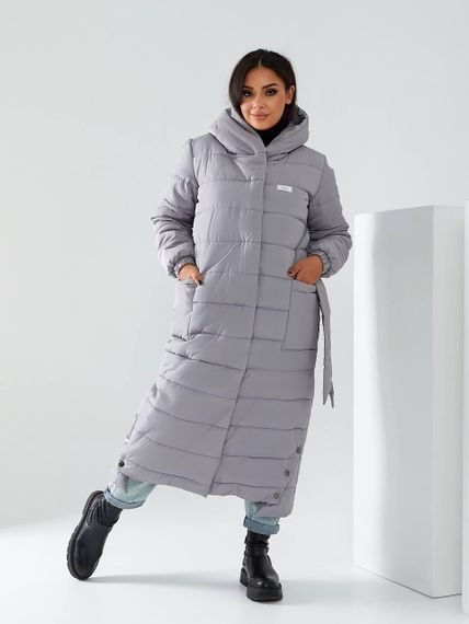 Пуховик арт. А-032 світло сірий