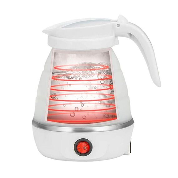 Складной силиконовый электрочайник 600 мл, YS-2008, Белый / Портативный дорожный мини-чайник | Зображення 3