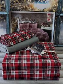 Постельное белье Belizza Classical red Фланель Евро размер