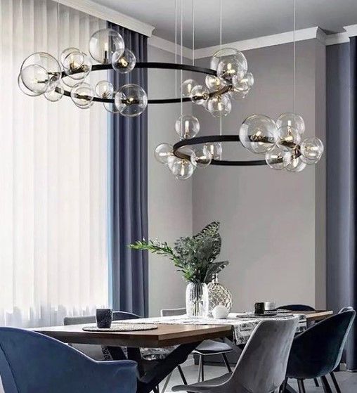 Люстра підвісна на 15 лампочок 26669 Чорний 30-80х80х80 см. | Зображення 2